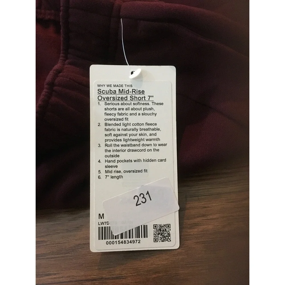 Lululemon Scuba Mid-Rise Oversized Short 7 Fleece LW7DETS women M - Picture 7 of 7